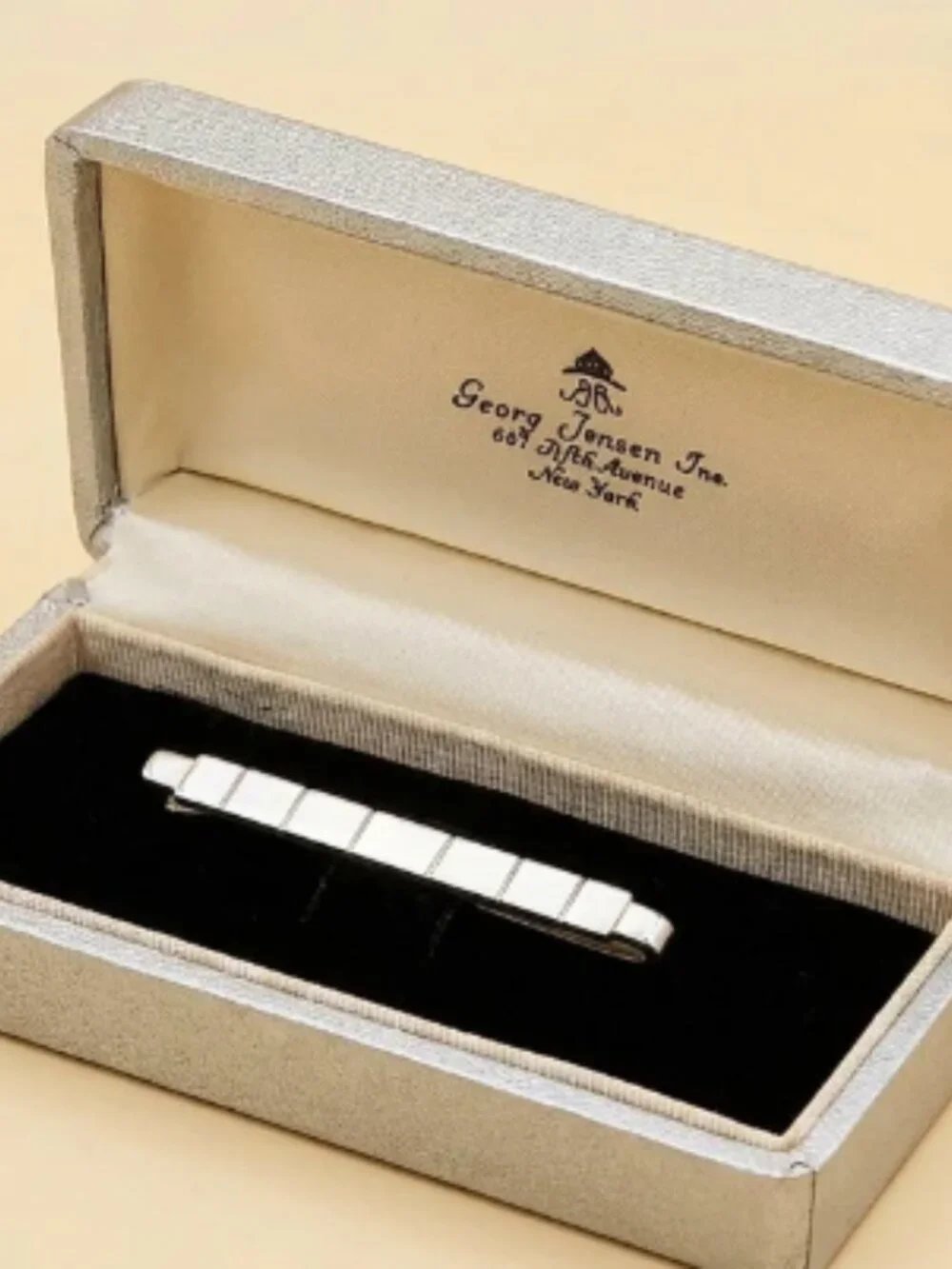 Georg Jensen Refined Gentleman's  Sterling Tie Bar / Money Clip #64A Heirloom